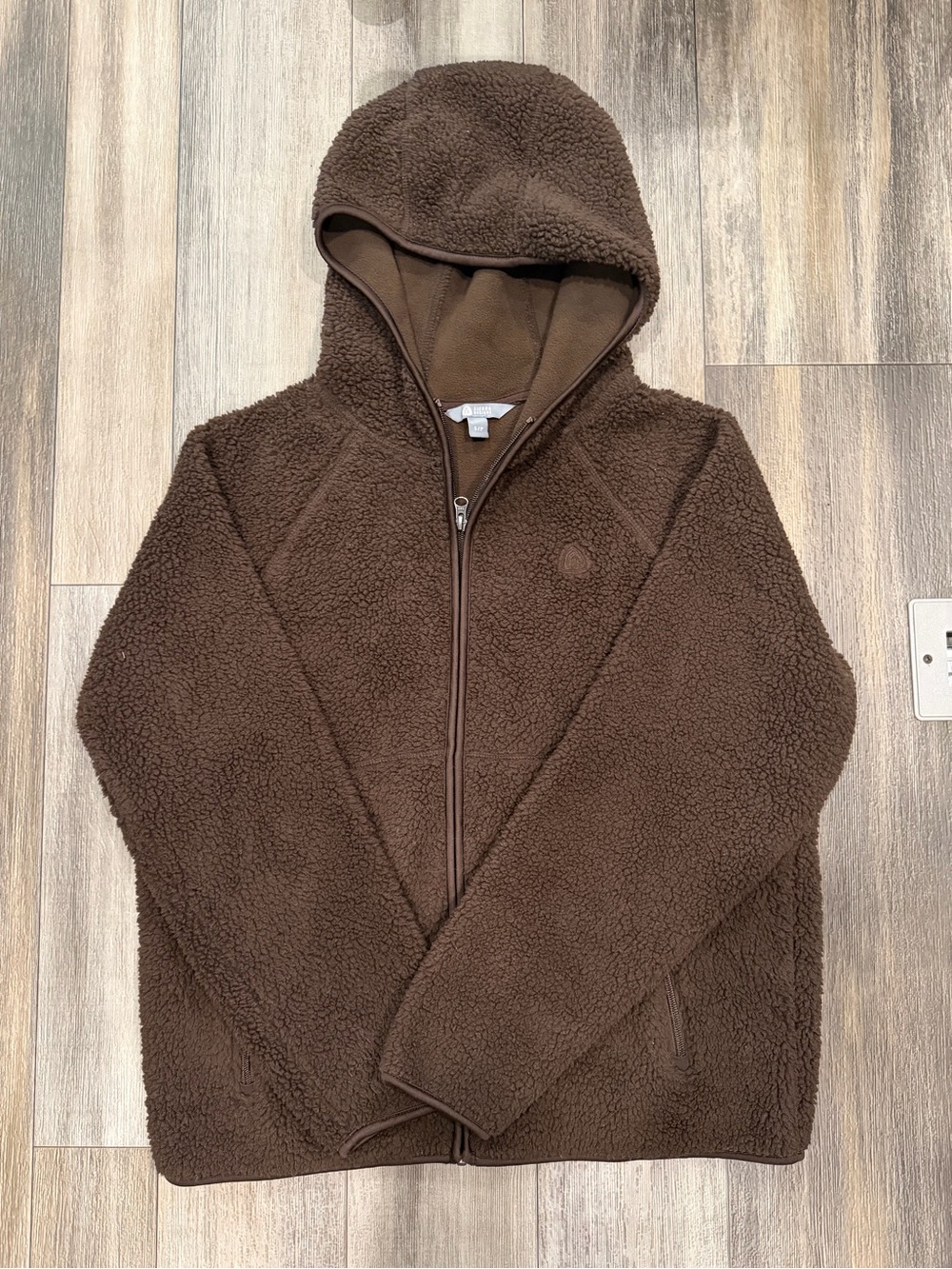 Brown Hooded Sherpa Jacket